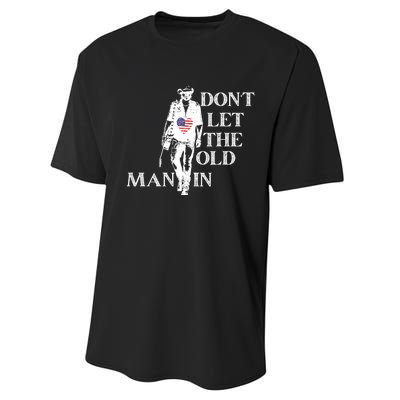 DonT Let The Old Man In Vintage American Flag Performance Sprint T-Shirt