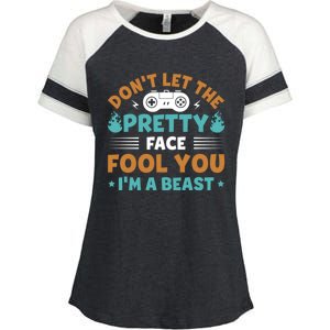 DonT Let The Pretty Face Fool You Next Level Gaming Gear Meaningful Gift Enza Ladies Jersey Colorblock Tee