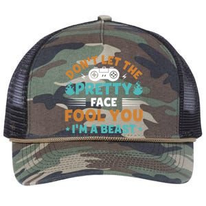 DonT Let The Pretty Face Fool You Next Level Gaming Gear Meaningful Gift Retro Rope Trucker Hat Cap