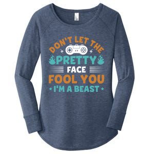 DonT Let The Pretty Face Fool You Next Level Gaming Gear Meaningful Gift Women's Perfect Tri Tunic Long Sleeve Shirt