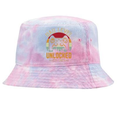 Dad Level Unlocked 2024 Leveling Up Leveled Up To Dad Tie-Dyed Bucket Hat