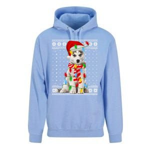 Dog Lights Ugly Sweater Santa Siberian Husky Dog Christmas Gift Unisex Surf Hoodie