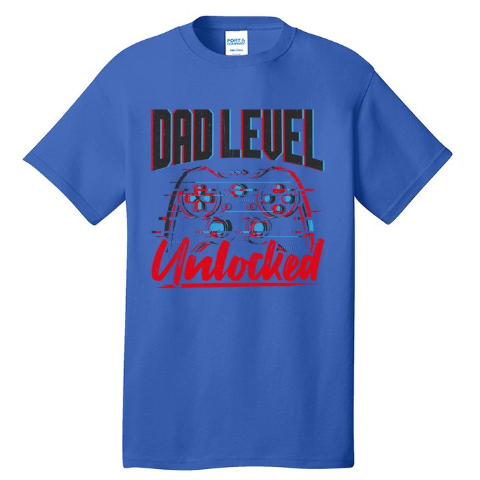 Dad Level Unlocked Gamer Gaming Video Games Gift Tall T-Shirt