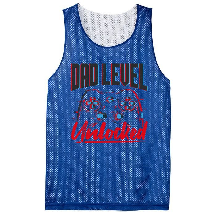 Dad Level Unlocked Gamer Gaming Video Games Gift Mesh Reversible Basketball Jersey Tank