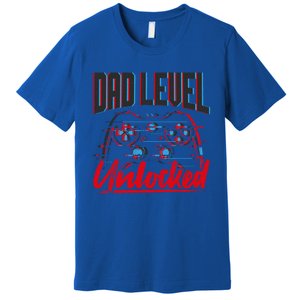 Dad Level Unlocked Gamer Gaming Video Games Gift Premium T-Shirt