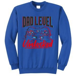 Dad Level Unlocked Gamer Gaming Video Games Gift Tall Sweatshirt