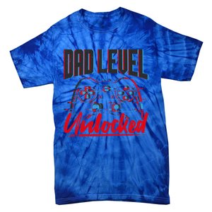 Dad Level Unlocked Gamer Gaming Video Games Gift Tie-Dye T-Shirt