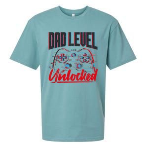 Dad Level Unlocked Gamer Gaming Video Games Gift Sueded Cloud Jersey T-Shirt