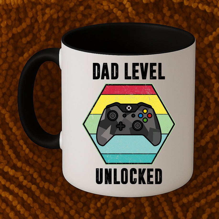 Dad Level Unlocked Gamer Vintage Mug