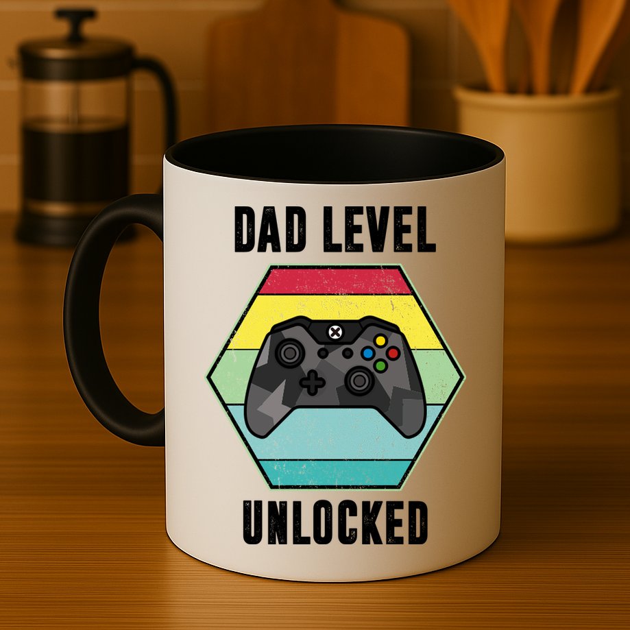 Dad Level Unlocked Gamer Vintage Mug