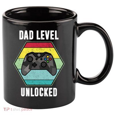 Dad Level Unlocked Gamer Vintage 11oz C Handle Ceramic Mug
