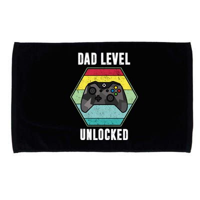 Dad Level Unlocked Gamer Vintage Microfiber Hand Towel