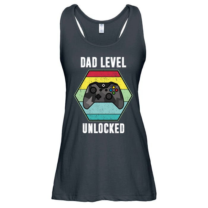 Dad Level Unlocked Gamer Vintage Ladies Essential Flowy Tank