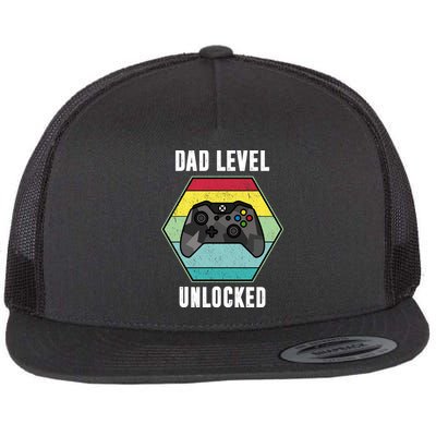 Dad Level Unlocked Gamer Vintage Flatbill Hat