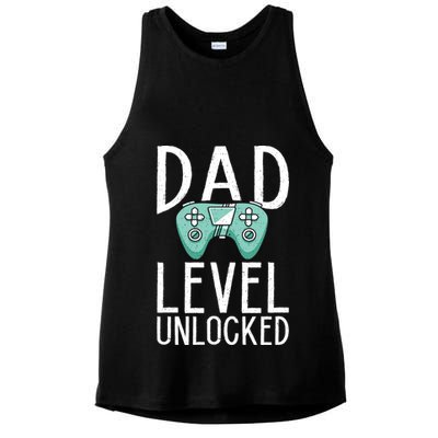 Dad Level Unlocked Gaming Father Daddy Dad Gift Ladies PosiCharge Tri-Blend Wicking Tank