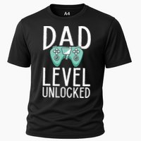 Dad Level Unlocked Gaming Father Daddy Dad Gift Cooling Performance Crew T-Shirt