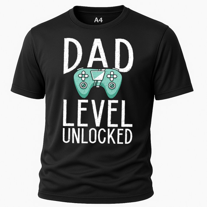 Dad Level Unlocked Gaming Father Daddy Dad Gift Cooling Performance Crew T-Shirt