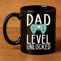Dad Level Unlocked Gaming Father Daddy Dad Gift 11oz C Handle Ceramic Mug