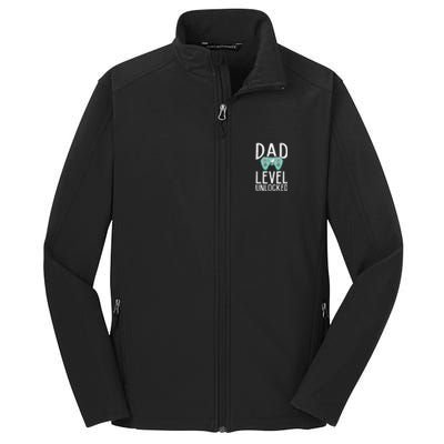 Dad Level Unlocked Gaming Father Daddy Dad Gift Core Soft Shell Jacket