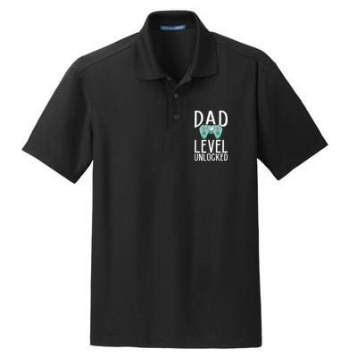 Dad Level Unlocked Gaming Father Daddy Dad Gift Dry Zone Grid Polo