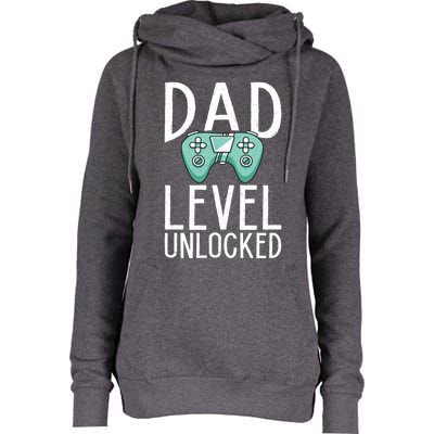 Dad Level Unlocked Gaming Father Daddy Dad Gift Womens Funnel Neck Pullover Hood