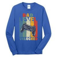 Dad Level Unlocked Retro Vintage Game Lover Gift Tall Long Sleeve T-Shirt