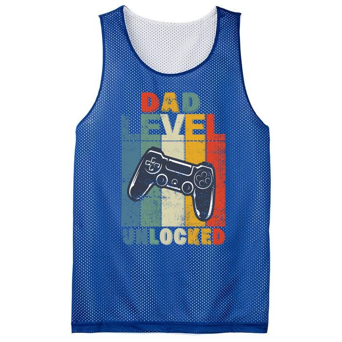 Dad Level Unlocked Retro Vintage Game Lover Gift Mesh Reversible Basketball Jersey Tank