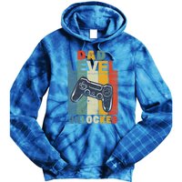 Dad Level Unlocked Retro Vintage Game Lover Gift Tie Dye Hoodie