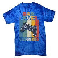 Dad Level Unlocked Retro Vintage Game Lover Gift Tie-Dye T-Shirt