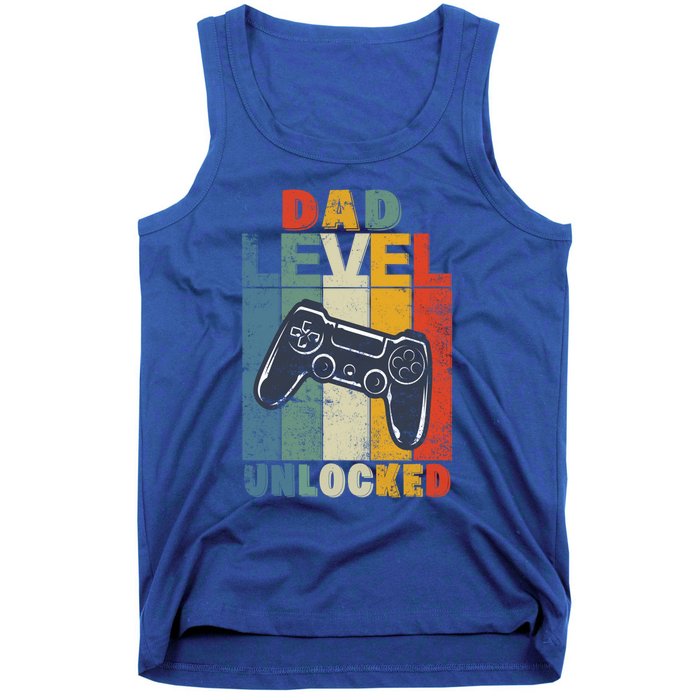 Dad Level Unlocked Retro Vintage Game Lover Gift Tank Top