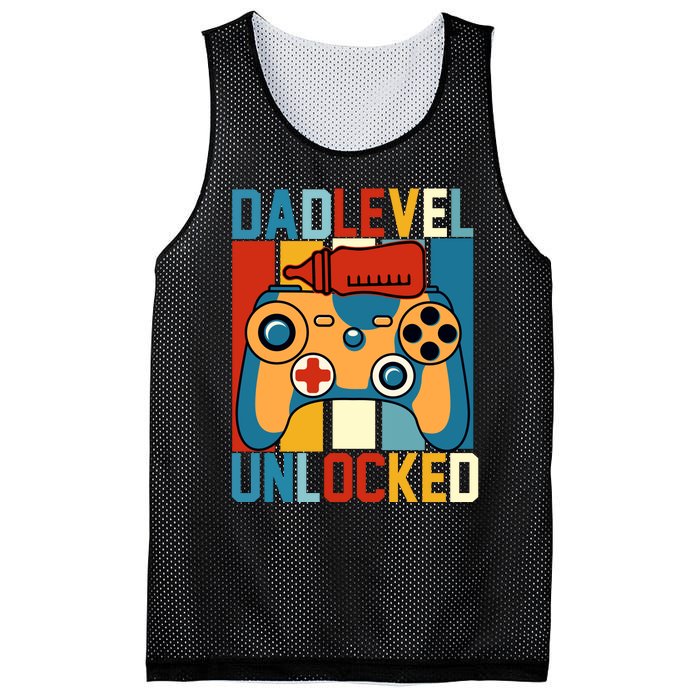 Dad Level Unlocked FatherS Day Celebration Mesh Reversible Basketball Jersey Tank