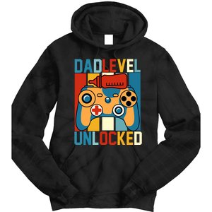 Dad Level Unlocked FatherS Day Celebration Tie Dye Hoodie