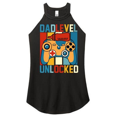 Dad Level Unlocked FatherS Day Celebration Women’s Perfect Tri Rocker Tank