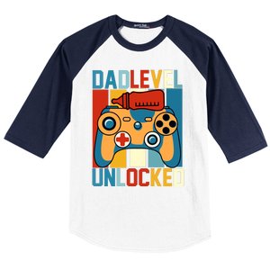 Dad Level Unlocked FatherS Day Celebration Baseball Sleeve Shirt