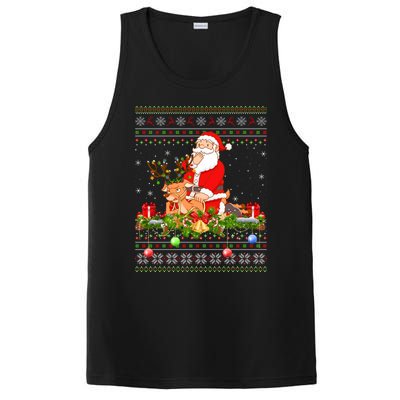 Deer Lover Ugly Santa Riding Deer Christmas Gift PosiCharge Competitor Tank