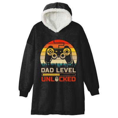 Dad Level Unlocked Keychain Vintage Retro Video Game Hooded Wearable Blanket