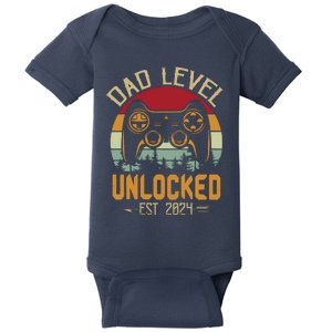 Dad Level Unlocked 2024 Leveling Up Leveled Up To Dad Baby Bodysuit