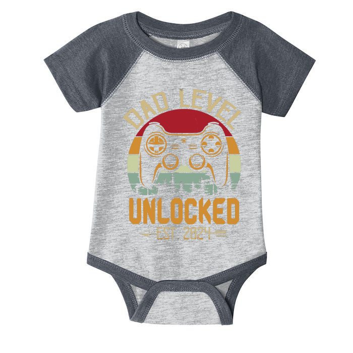 Dad Level Unlocked 2024 Leveling Up Leveled Up To Dad Infant Baby Jersey Bodysuit