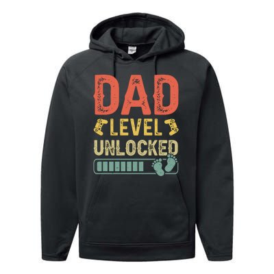 Dad Level Unlocked Performance Fleece Hoodie