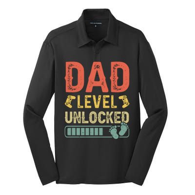 Dad Level Unlocked Silk Touch Performance Long Sleeve Polo