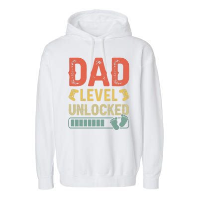 Dad Level Unlocked Garment-Dyed Fleece Hoodie