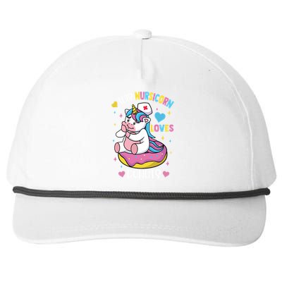 Donut Lover Unicorn Nurse Nursicorn Loves Donuts Great Gift Snapback Five-Panel Rope Hat