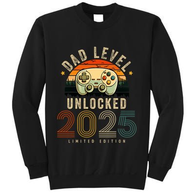 Dad Level Unlocked 2025 Dad Est 2025 Promoted To Dad 2025 Sweatshirt