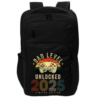 Dad Level Unlocked 2025 Dad Est 2025 Promoted To Dad 2025 Impact Tech Backpack