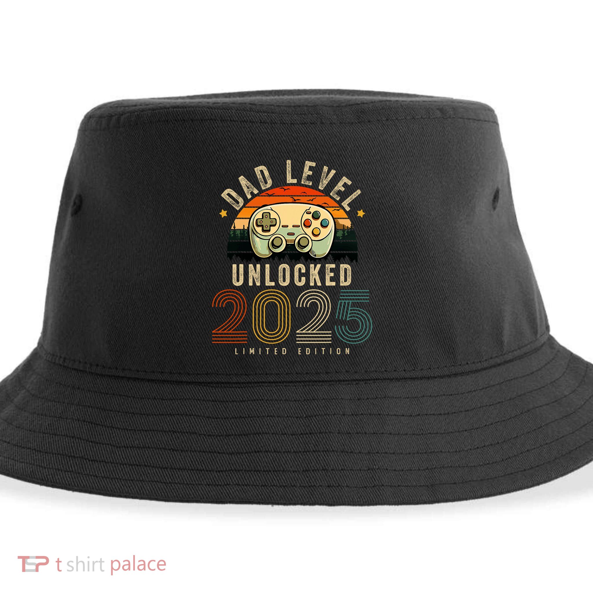 Dad Level Unlocked 2025 Dad Est 2025 Promoted To Dad 2025 Sustainable Bucket Hat
