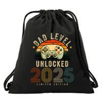 Dad Level Unlocked 2025 Dad Est 2025 Promoted To Dad 2025 Drawstring Bag