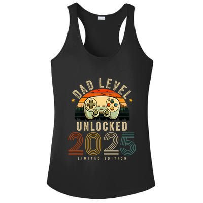 Dad Level Unlocked 2025 Dad Est 2025 Promoted To Dad 2025 Ladies PosiCharge Competitor Racerback Tank