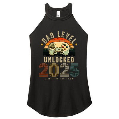 Dad Level Unlocked 2025 Dad Est 2025 Promoted To Dad 2025 Women's Perfect Tri Rocker Tank