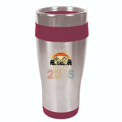 Dad Level Unlocked 2025 Dad Est 2025 Promoted To Dad 2025 16oz Travel Tumbler