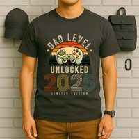 Dad Level Unlocked 2025 Dad Est 2025 Promoted To Dad 2025 T-Shirt